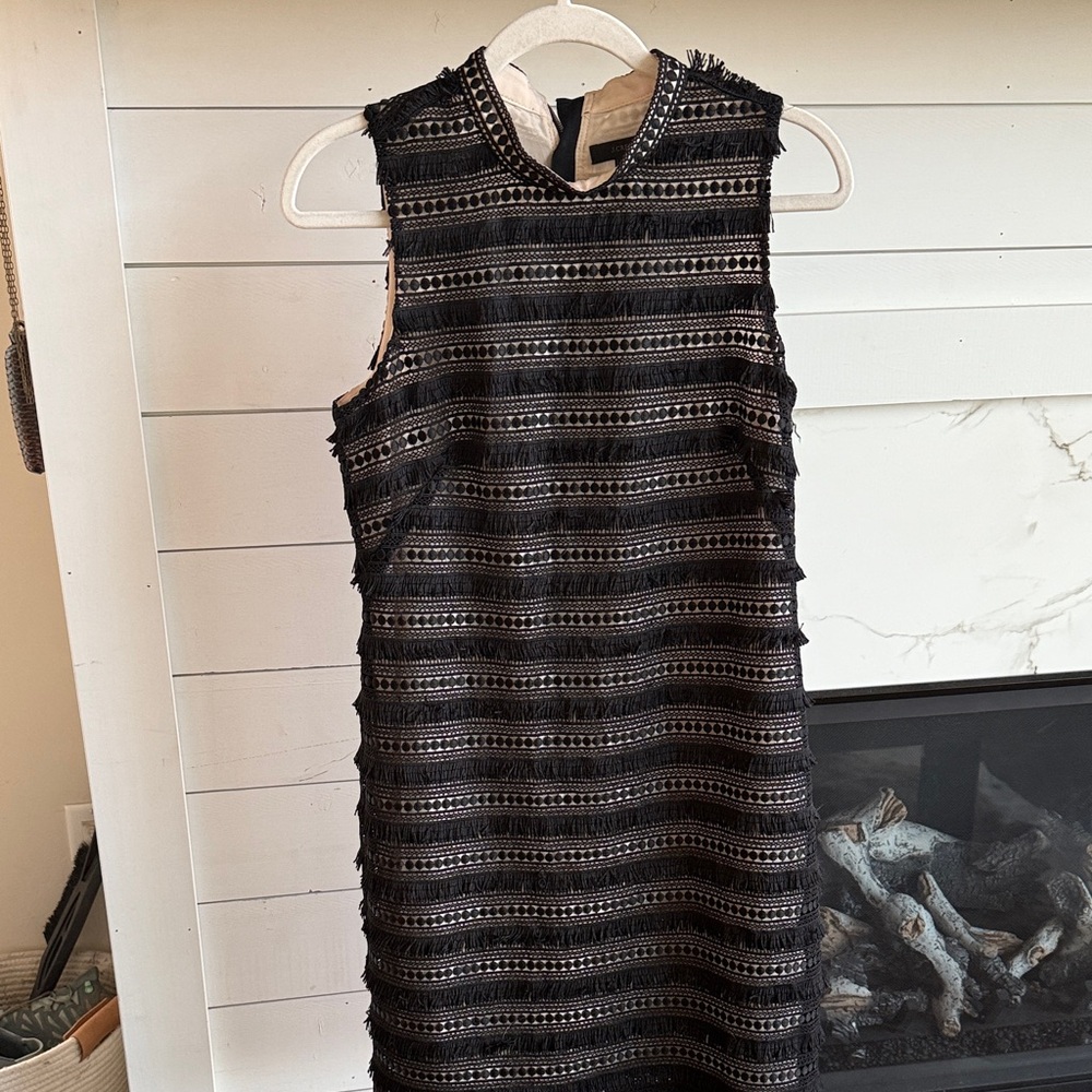 J. Crew Black Textured Sleeveless Midi Dress